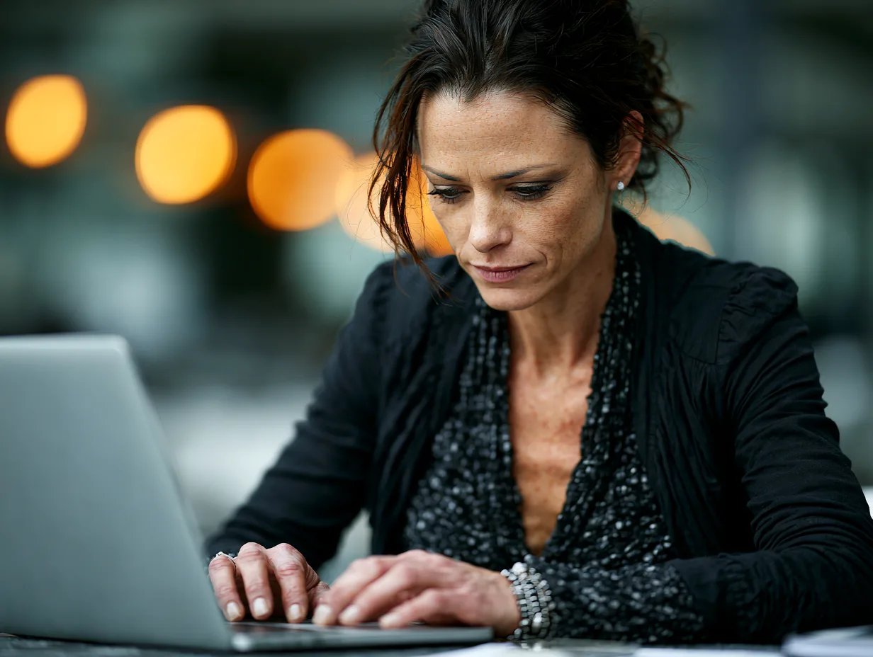 A person working on a laptop